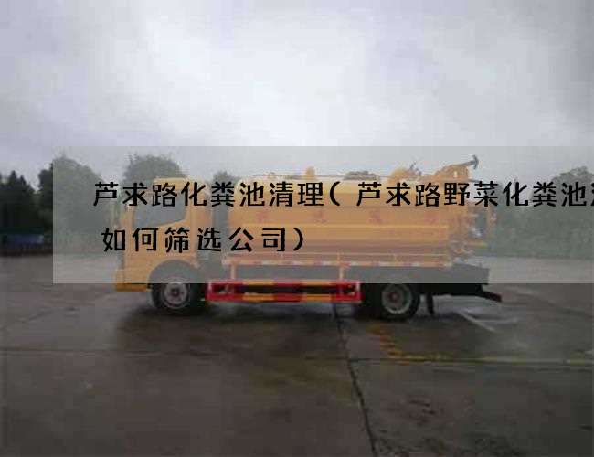 芦求路化粪池清理(芦求路野菜化粪池清理如何筛选公司)