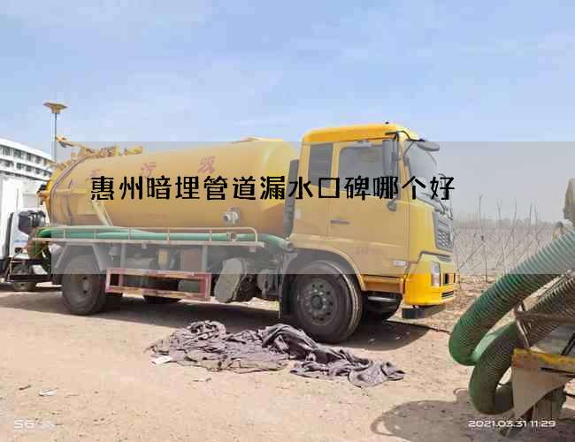 惠州暗埋管道漏水口碑哪个好