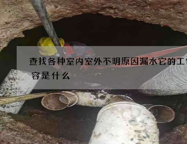 查找各种室内室外不明原因漏水它的工作内容是什么