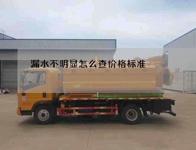 漏水不明显怎么查价格标准
