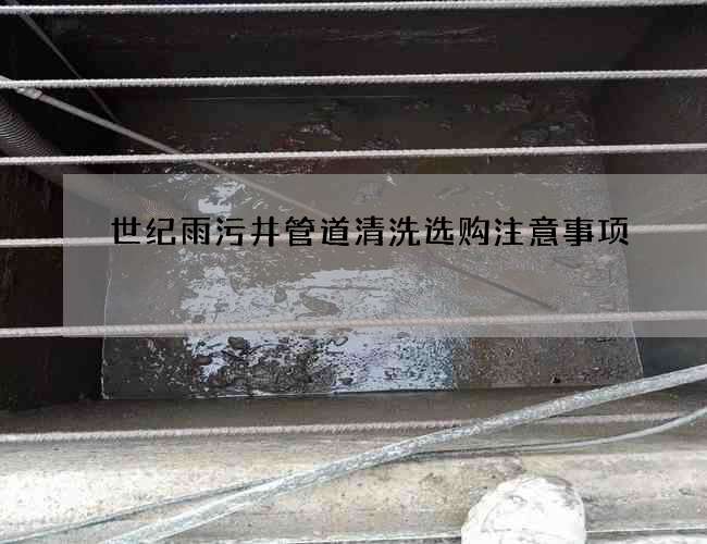 世纪雨污井管道清洗选购注意事项