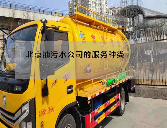 北京抽污水公司的服务种类